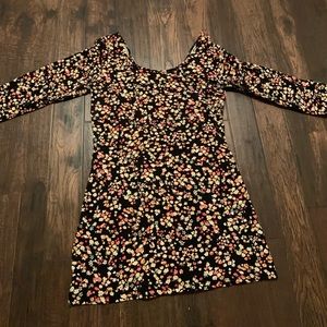 Black Floral Mini Dress